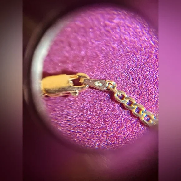 14k Gold vermeil 925 curb chain - Picture 4 of 6
